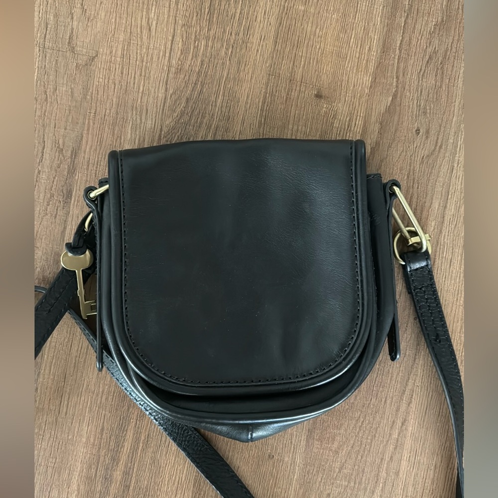 Fossil Leather Flap Crossbody Bag